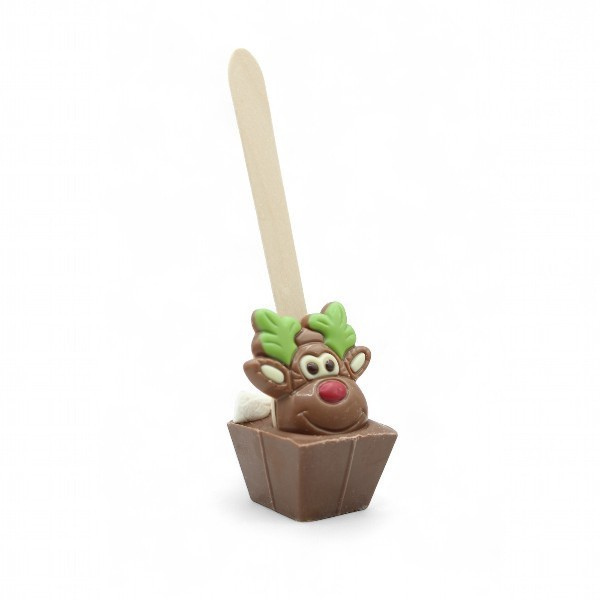Cuillère à chocolat chaud lait renne mini guimauve - 55g