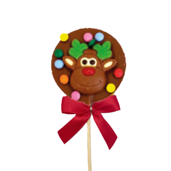 Sucette ronde chocolat renne smarties - 50g