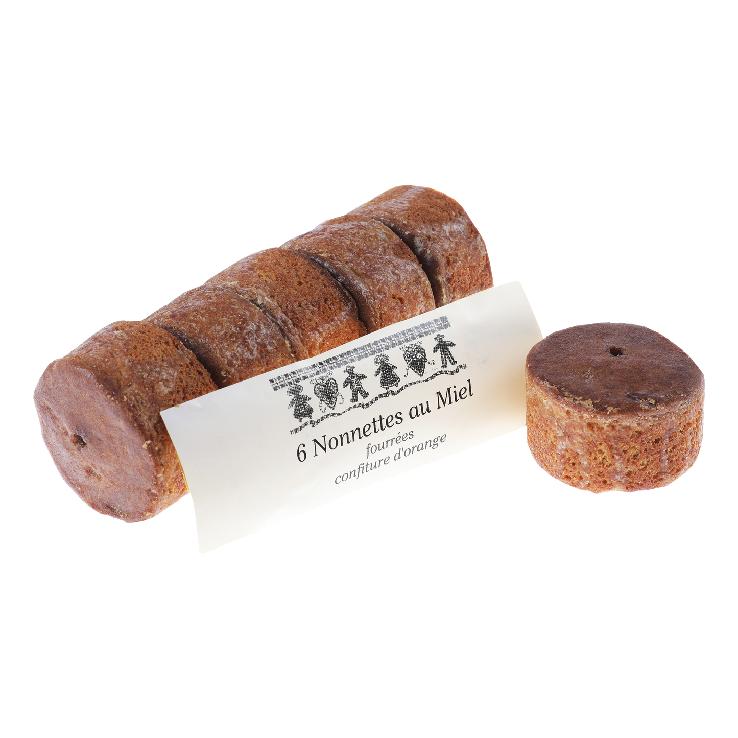 Nonette miel fourrée orange 200g x 12