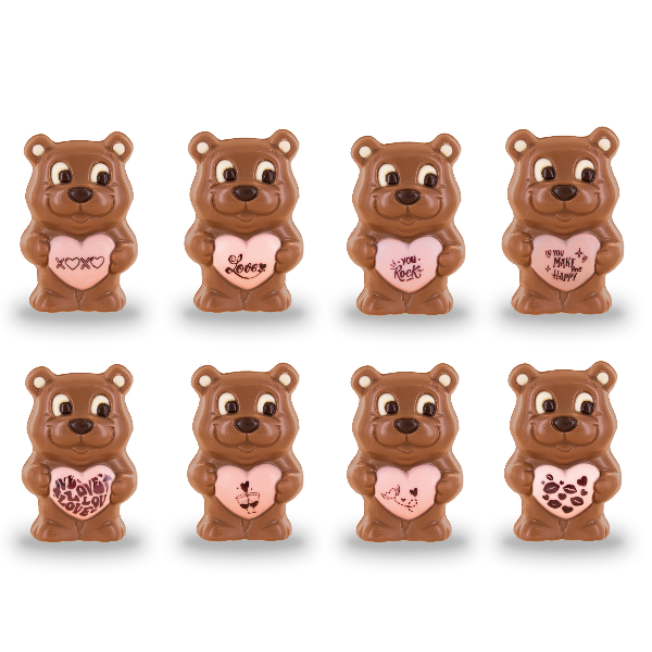 Moulage chocolat ourson cœur - 40g