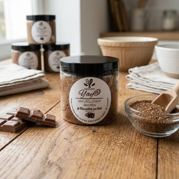 Sucre aromatisé chocolat au lait - Pot de 200g