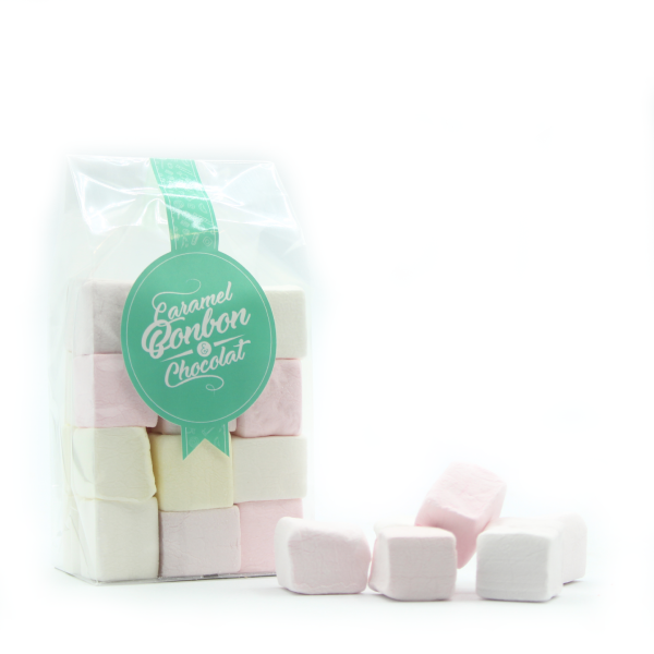 Sachet de cubes de guimauve fantaisie Tutti Frutti – guimauves artisanales Auzier Chabernac aux arômes naturels de fruits.