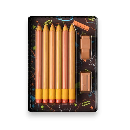 Set de coloriage en chocolat au lait supérieur de 40g, coffret original et gourmand alliant créativité et plaisir sucré.