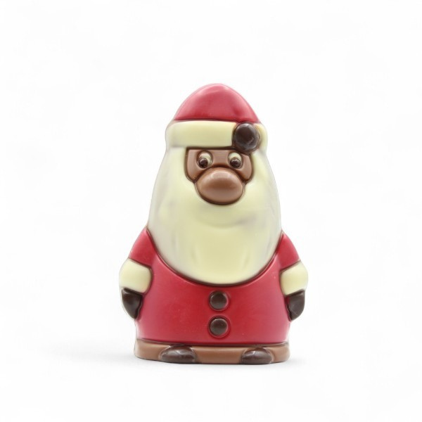 Père Noël en chocolat au lait de 75 g, moulage gourmand au goût fondant parfait pour les fêtes de Noël.
