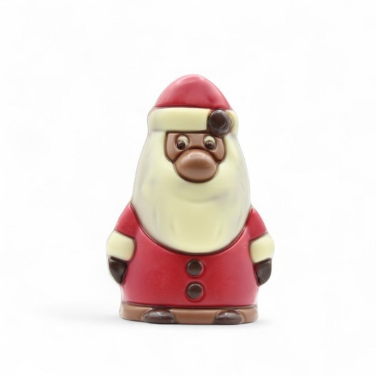 Père Noël en chocolat au lait de 75 g, moulage gourmand au goût fondant parfait pour les fêtes de Noël.