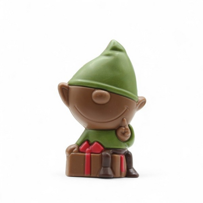 Lutin de Noël en chocolat au lait de 40 g, moulage festif et gourmand parfait pour les fêtes de fin d’année.
