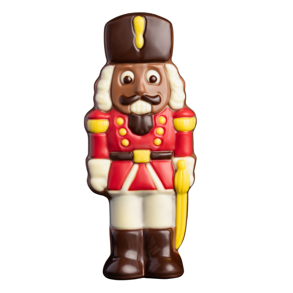 Moulage Casse-Noisette en chocolat au lait de 100 g, douceur gourmande et festive idéale pour les fêtes de Noël.