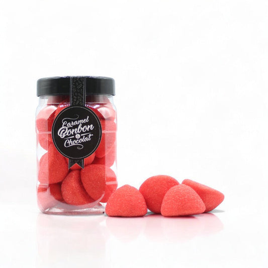 Bonbonnière de guimauves à la fraise – friandises tendres et gourmandes à la saveur de fraise.