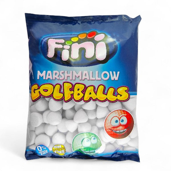 Sachet de 1kg de guimauves balle de golf goût vanille, confiseries blanches moelleuses.