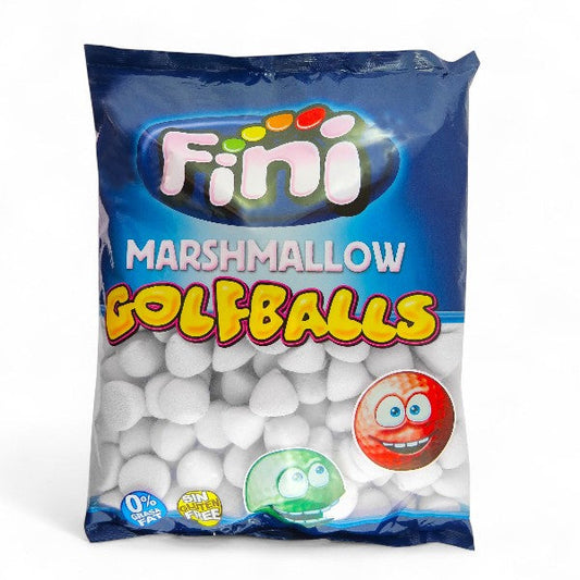 Sachet de 1kg de guimauves balle de golf goût vanille, confiseries blanches moelleuses.