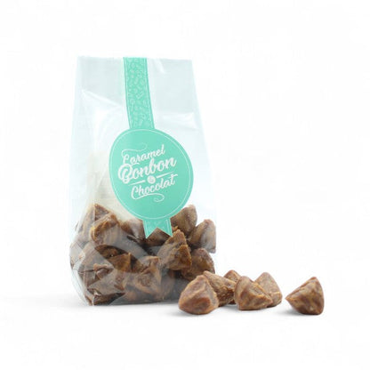 Sachet de berlingots au caramel beurre salé, bonbons en sucre cuit durs à la saveur douce et fondante de caramel.