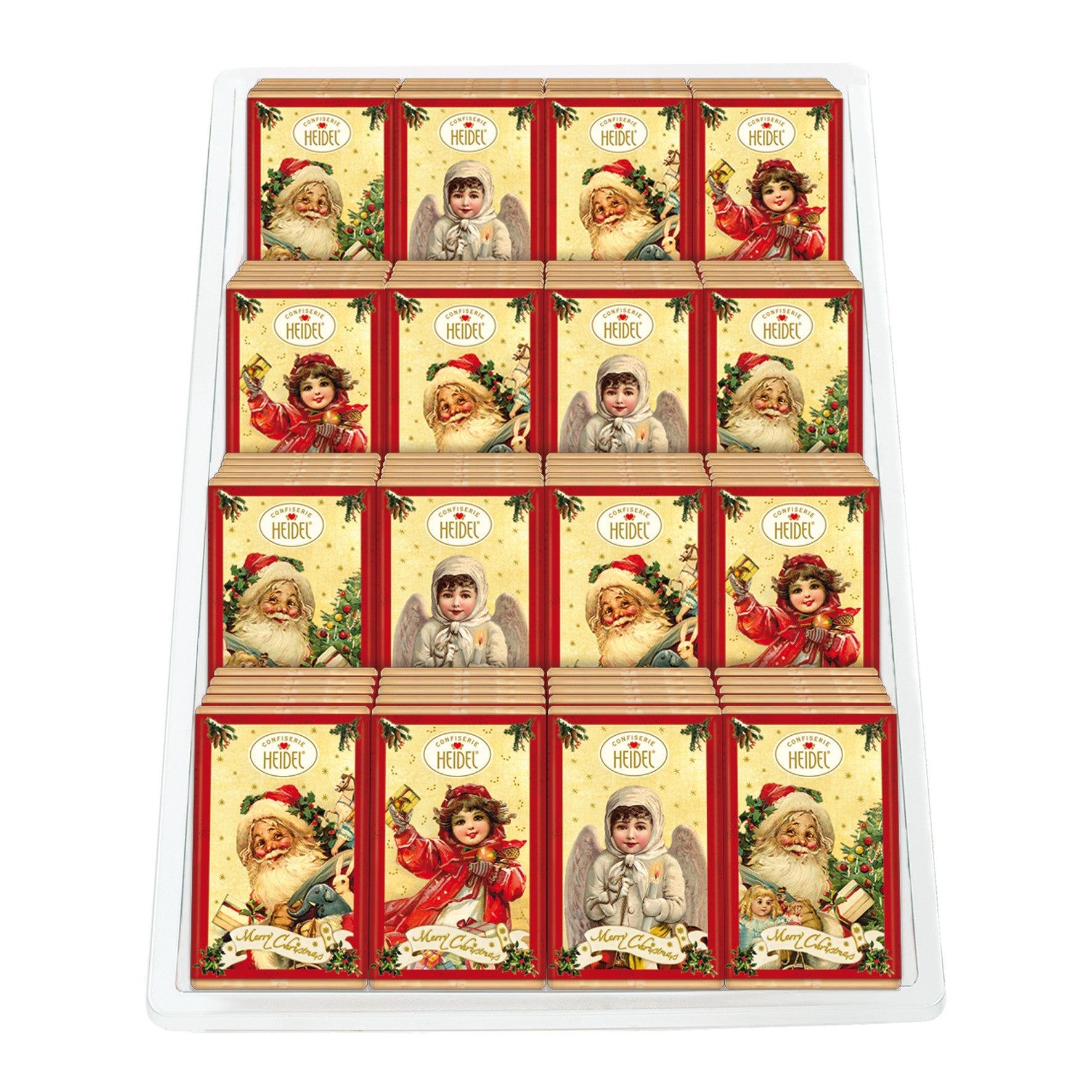 Tablette “Nostalgie” de Noël au chocolat au lait, emballage illustré évoquant la tradition et la chaleur des fêtes de fin d’année.