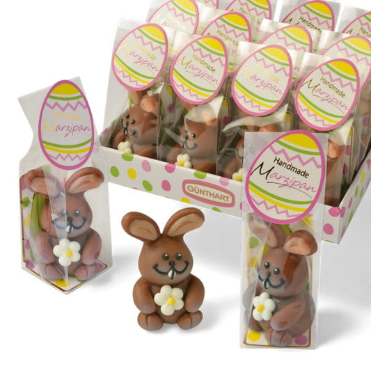 Pâte d’amande Lapin Fleur – Décor en sucre – Cadeau de table Pâques – 40 g