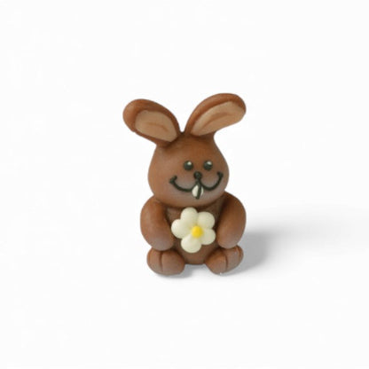 Pâte d’amande Lapin Fleur – Décor en sucre – Cadeau de table Pâques – 40 g