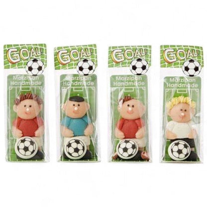 Figurine footballeur en pâte d’amande, confiserie fine et fondante au goût d’amande, idéale pour les amateurs de football et de douceurs originales.