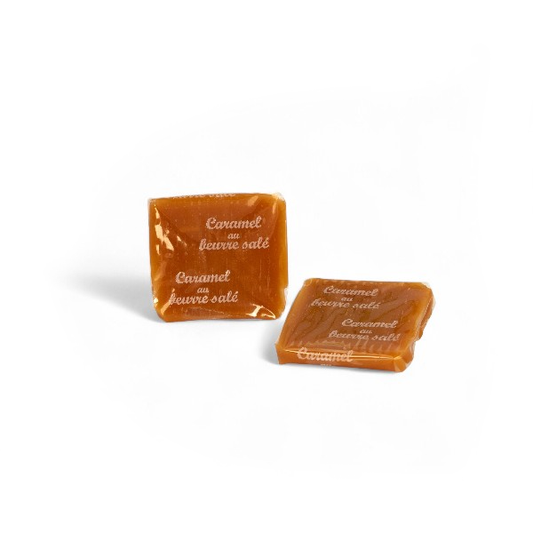Bouchées caramel beurre salé, confiseries fondantes au caramel tendre et à la fleur de sel de Guérande.