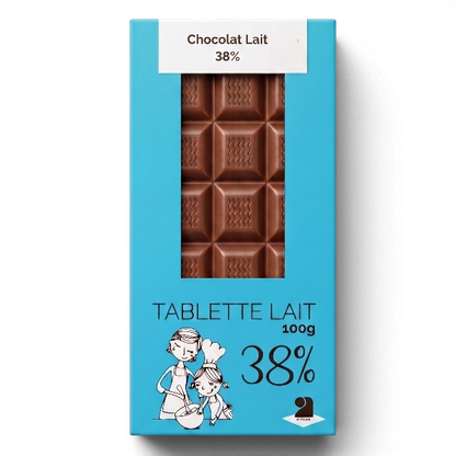 Tablette de chocolat lait 38% - 100g