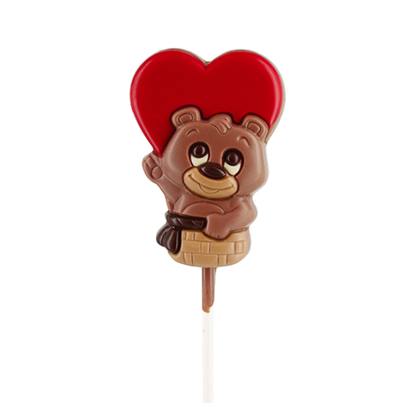 Sucette chocolat au lait ourson amour - 25g