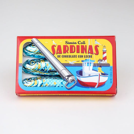 Boîte de 3 Sardines en Chocolat au Lait 24g – Confiserie Gourmande Originale à Offrir