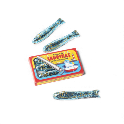 Boîte de 3 Sardines en Chocolat au Lait 24g – Confiserie Gourmande Originale à Offrir