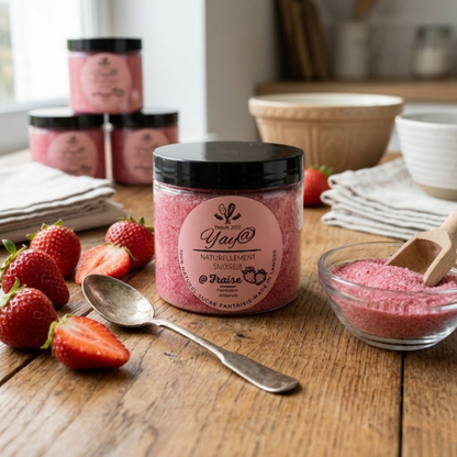 Sucre aromatisé à la fraise - Pot de 200g