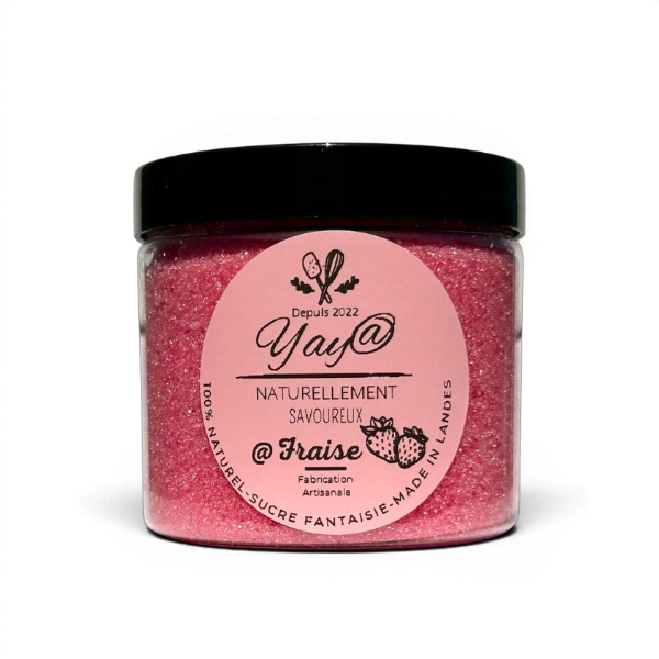 Sucre aromatisé à la fraise - Pot de 200g