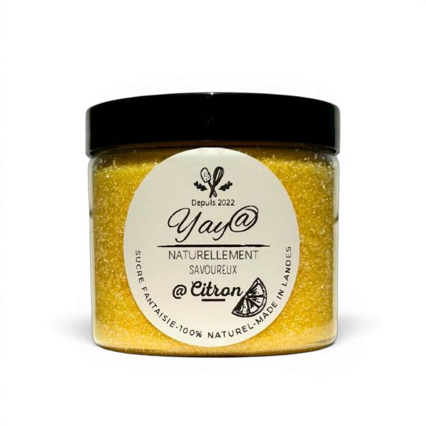 Sucre aromatisé au citron jaune - Pot de 200g