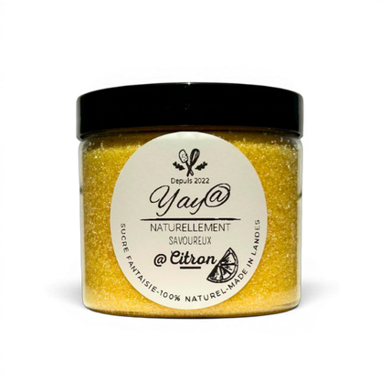 Sucre aromatisé au citron jaune - Pot de 200g