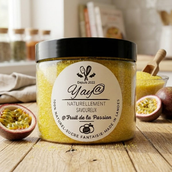 Sucre aromatisé fruit de la passion - Pot de 200g