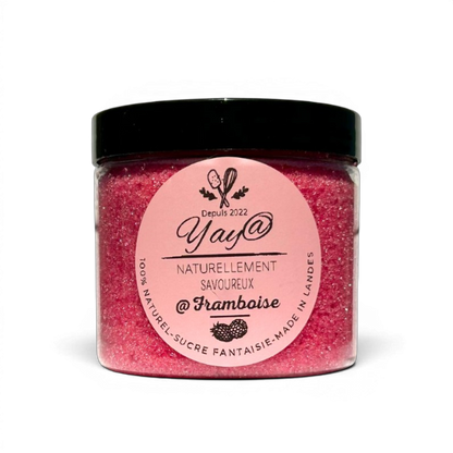 Sucre aromatisé framboise - Pot de 200g