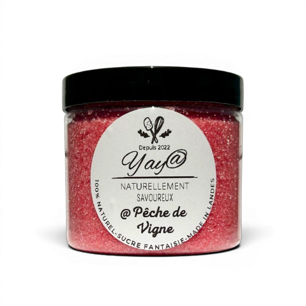 Sucre aromatisé pêche de vigne - Pot de 200g