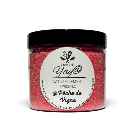 Sucre aromatisé pêche de vigne - Pot de 200g