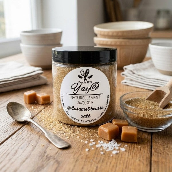 Sucre aromatisé caramel beurre salé - Pot de 200g