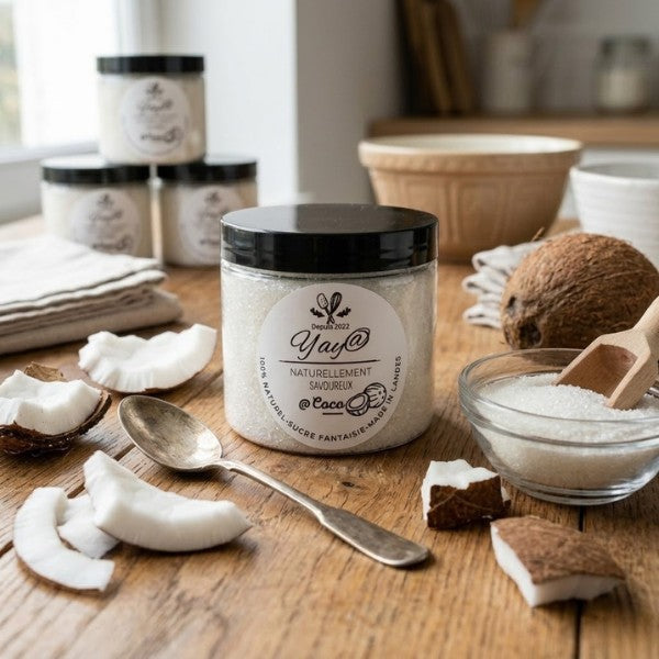 Sucre aromatisé coco - Pot de 200g