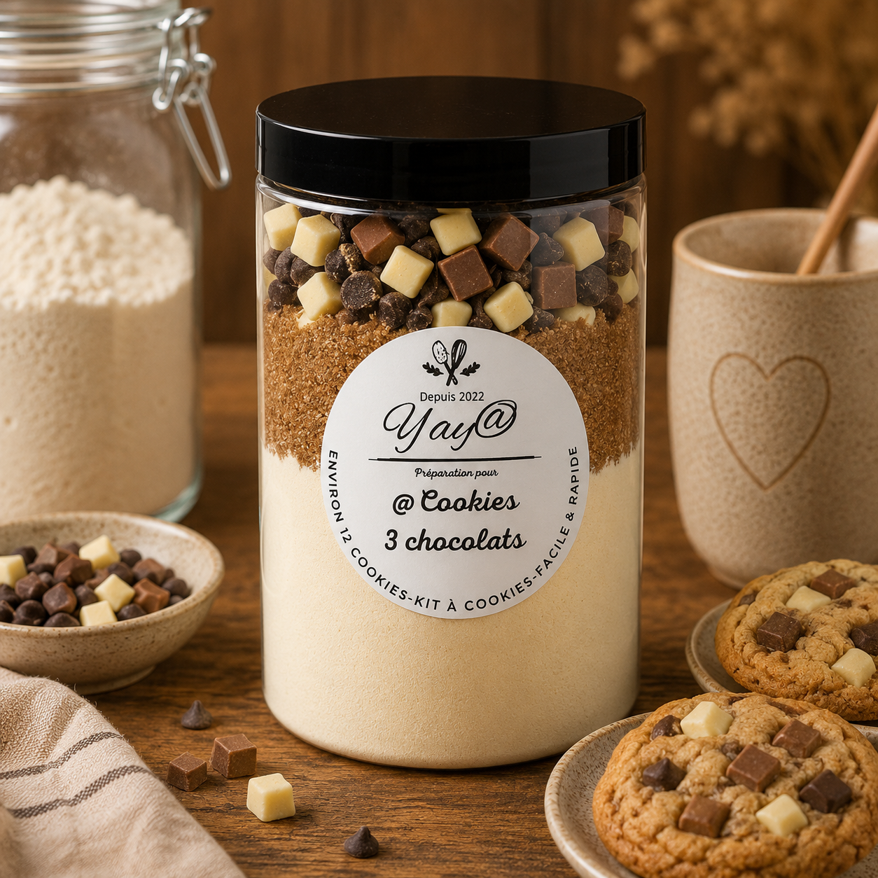 Préparation pour cookies 3 chocolats - 320g