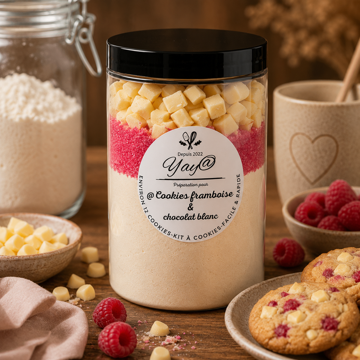 Préparation cookies framboise & chocolat blanc - 340g