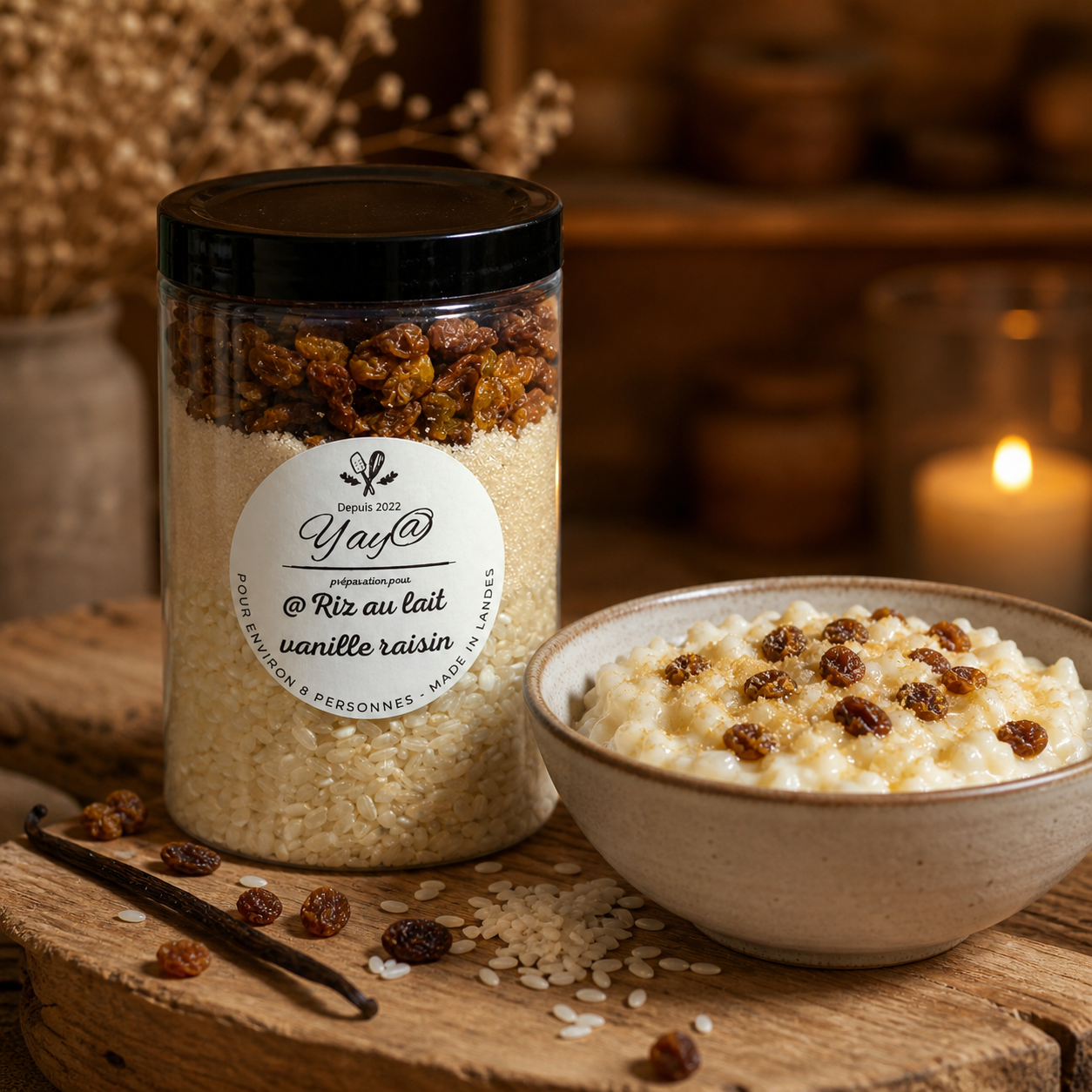 Préparation pour riz au lait vanille & raisin - 360g