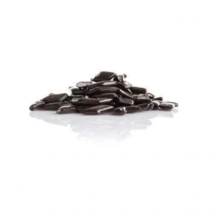 Petits losanges de réglisses dures Rombetti – confiserie italienne au goût d’anis naturel.