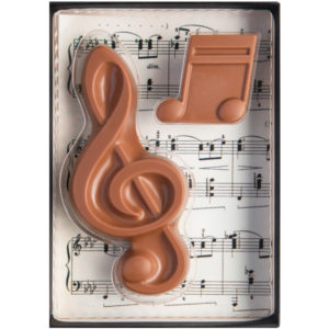Coffret note de musique en chocolat au lait