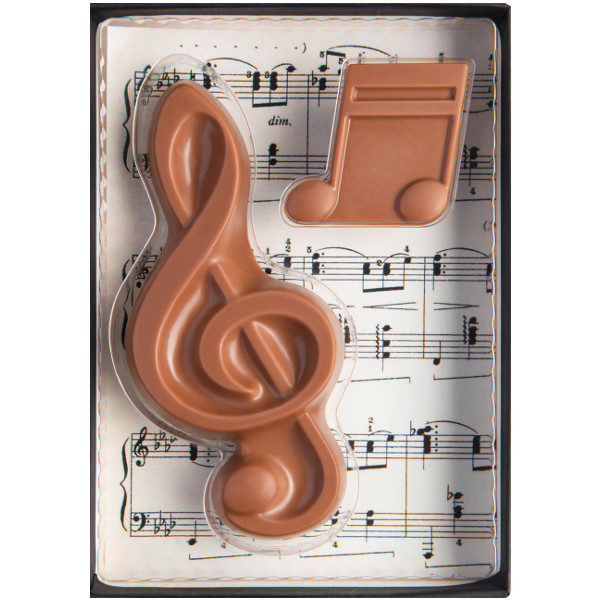 Coffret note de musique en chocolat au lait